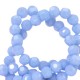 Faceted glass beads 4mm round Sky blue-pearl shine coating